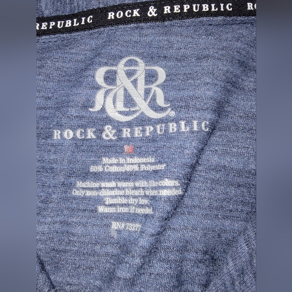Rock & Republic Navy Blue Polo Shirt Short Sleeve - Picture 3 of 5